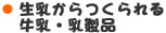 生乳からつくられる牛乳・乳製品